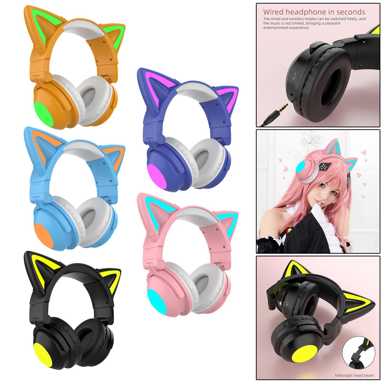 Cat Ear Wireless Bluetooth Headset Earphone Headphones Earpieces New