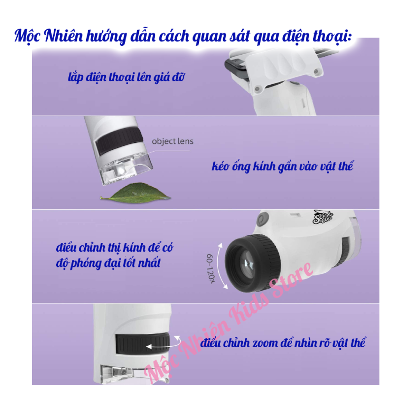 Đồ chơi khoa học kính hiển vi cầm Tay Chính Hãng TOPBRIGHT - Đồ chơi giáo dục cho bé từ 8 tuổi