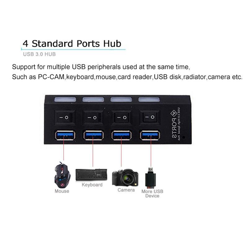 Hub 4 cổng USB 3.0 tốc độ cao 5Gbps
