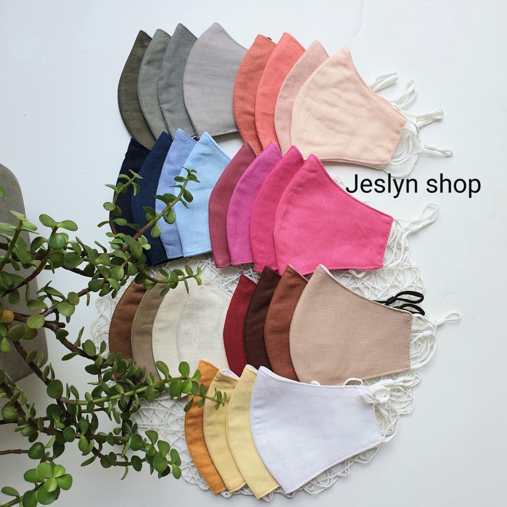 Khẩu trang linen tự nhiên 2 lớp thoáng khí T03