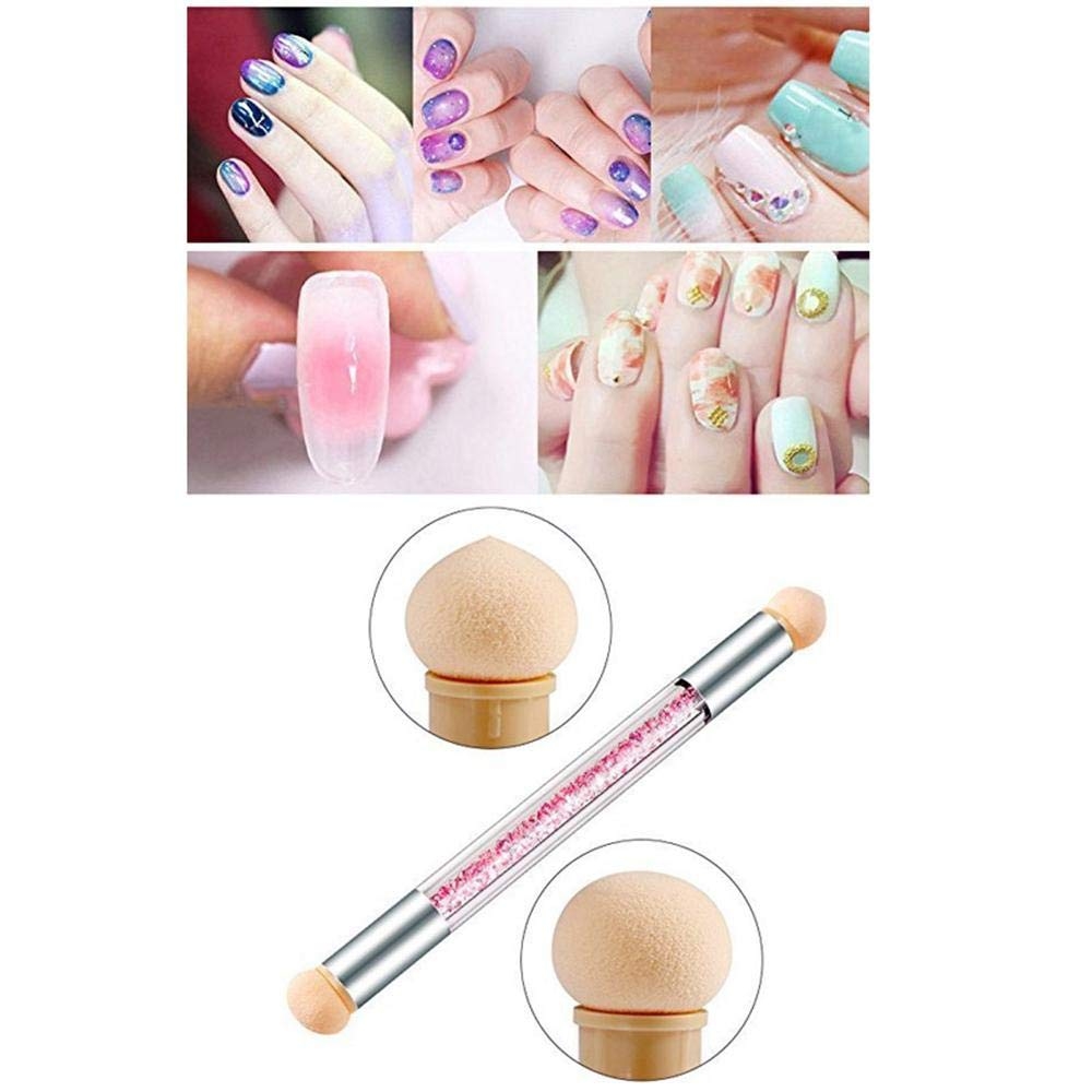 Mút Dặm Loang Làm Nail 2 Đầu Cán Hồng, Thiết Kế Dạng Bút Tiện Dụng, Vừa Tay, Dễ Thao Tác Điều Chỉnh, Tạo Đều Màu Lên Móng, Chất Liệu Mềm Mịn, Có Thể Làm Sạch Và Tái Sử Dụng