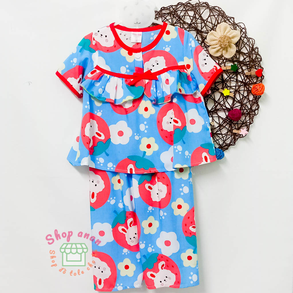 Bộ tole tay ngắn quần dài bé gái 12-13kg
