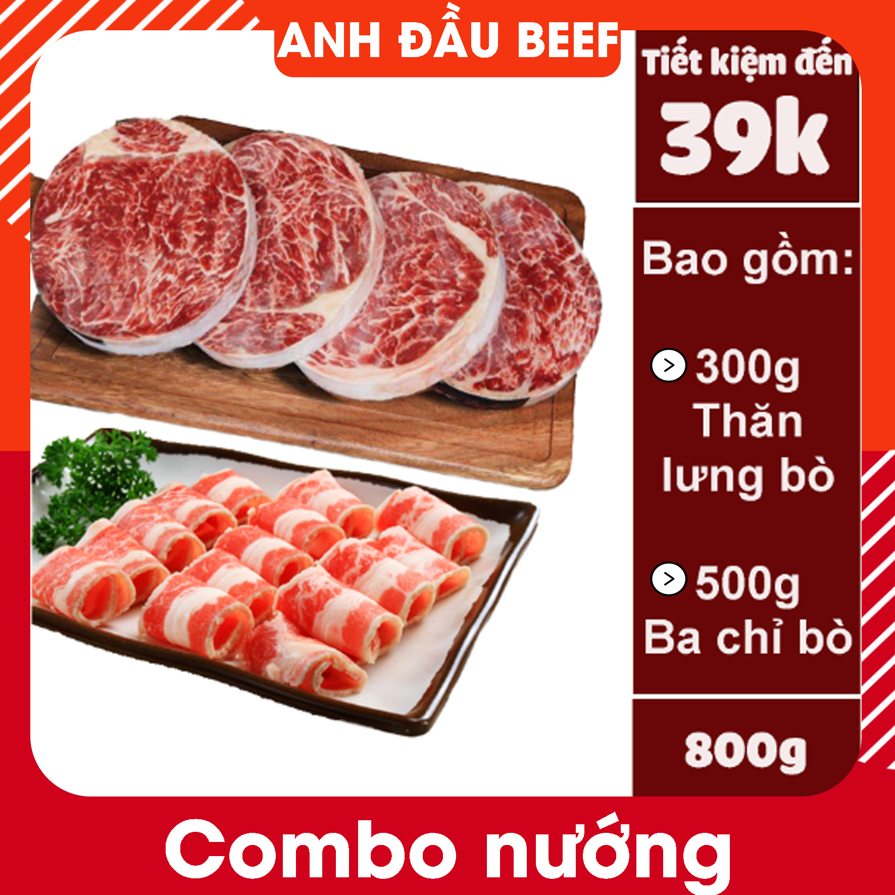 Combo nướng lãng mạn 2 - 800g - Giao nhanh trong 2h