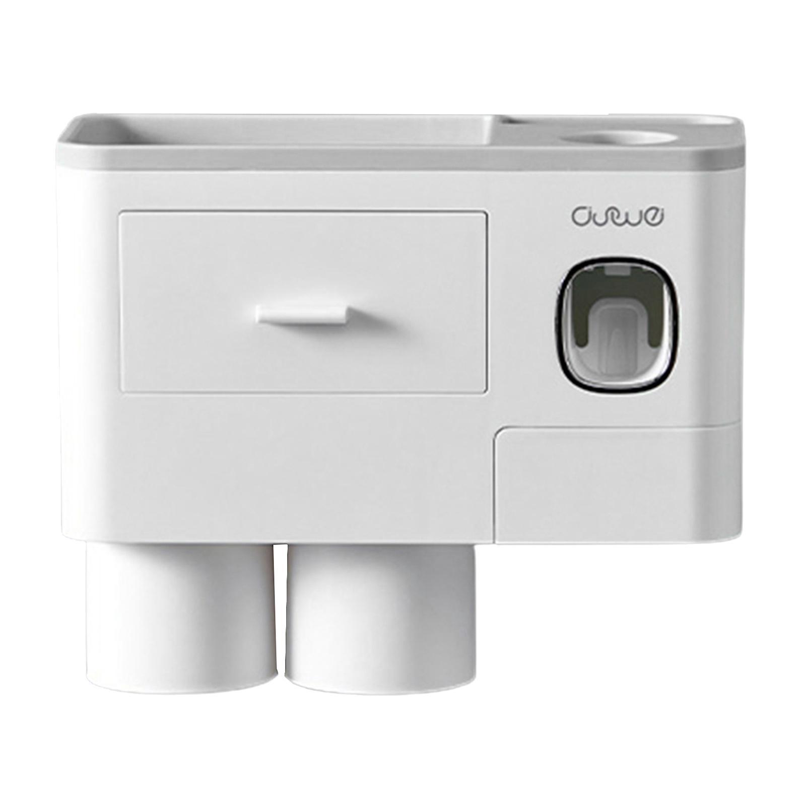 Punch-Free Wall-Mounted Toothbrush Holder Bathroom Rack Top Shelf Accs