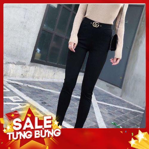 Quần leggin nữ quần nữ cạp cao có đính GG trước xưởng may giá sỉ