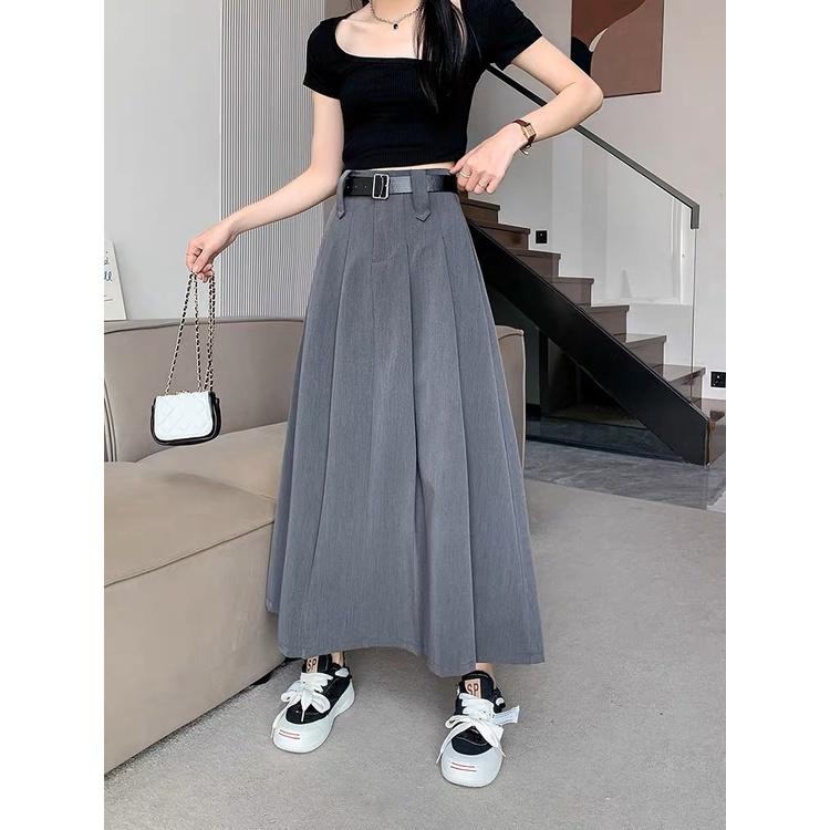 Chân váy xếp ly dáng chữ A dài EMIX, ulzzang, form xòe rộng, chất trượt hàn cao cấp 392