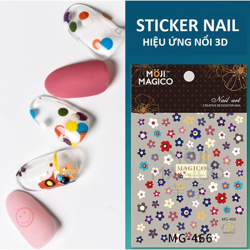 Sticker nails Magico hoa 5 cánh - hình dán móng 3D 468