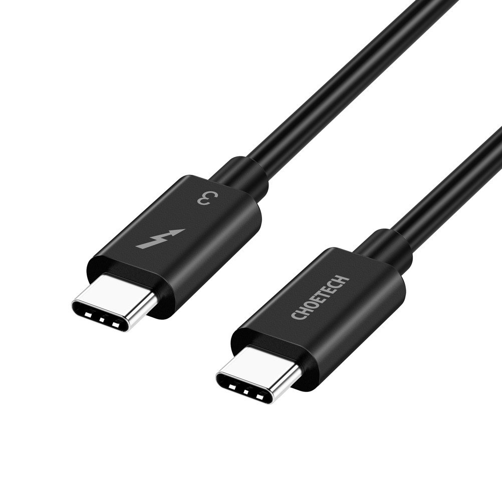 Dây Cáp Thunderbolt 3 Choetech Hỗ Trợ Truyền Tải 40Gbps, Sạc PD 100W, Video 4K @ 60Hz kép / 5K 0.7m A3007 - Hàng Chính Hãng