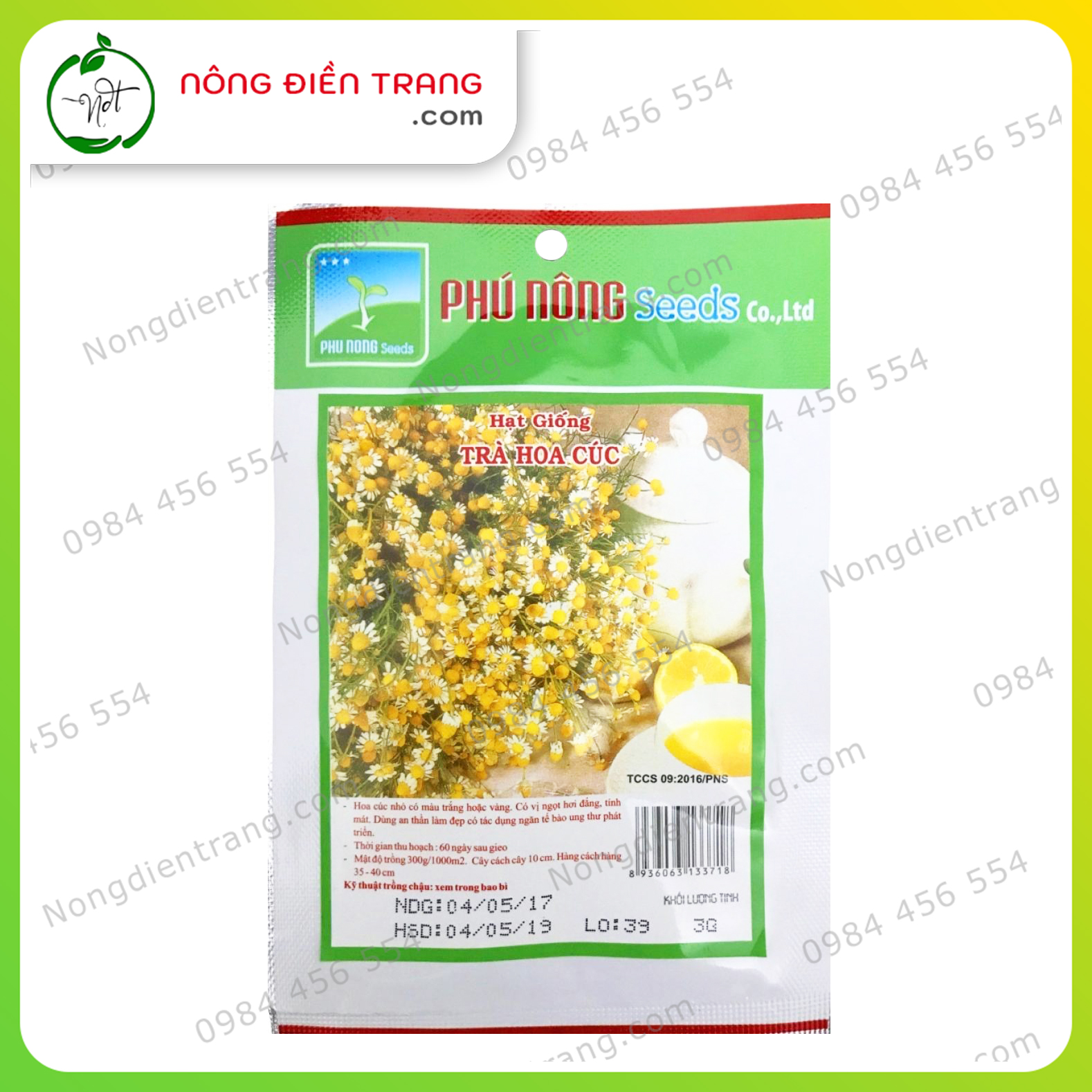 Hạt Giống Trà Hoa Cúc Phú Nông - Gói 3g - Dễ trồng, Không kén đất, Sinh trưởng mạnh. Kháng bệnh tốt VTNN Nông Điền Trang