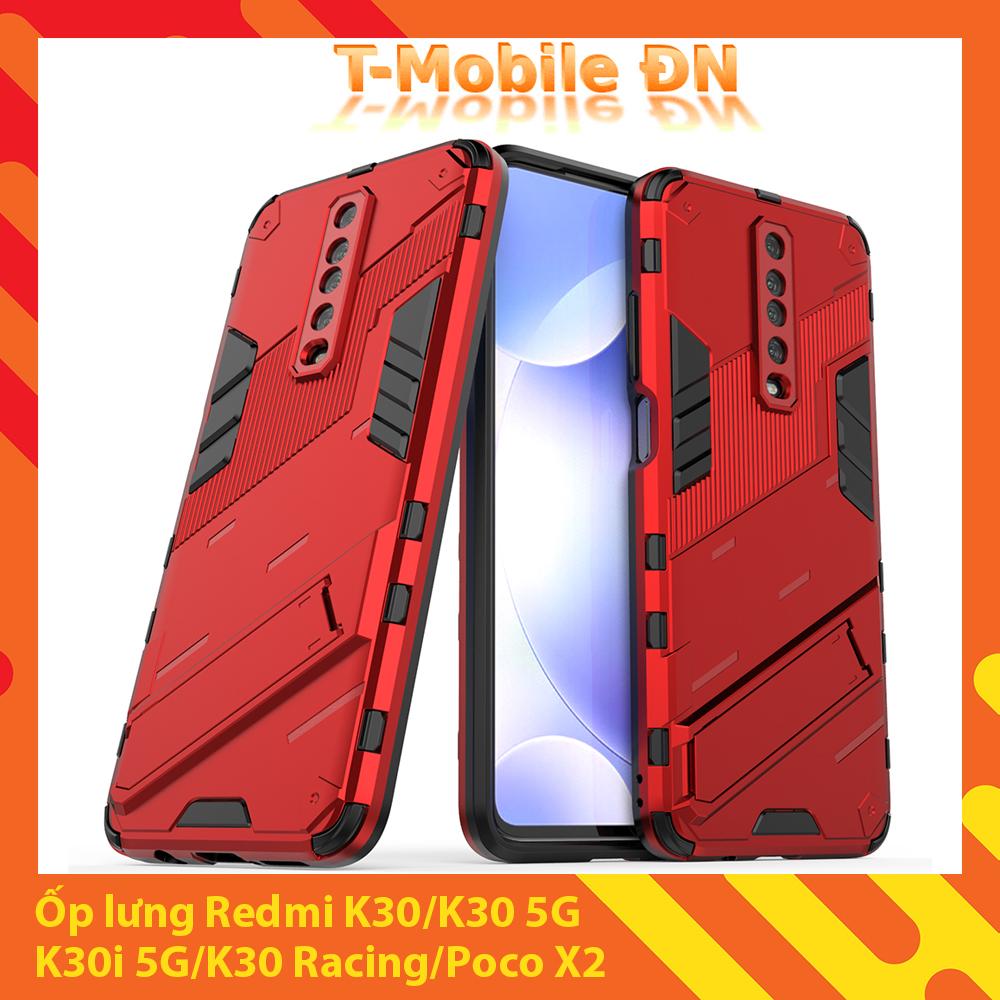 Ốp lưng cho Xiaomi Redmi K30 K30i Racing 5G Poco X2 chống sốc Iron Man PUNK cao cấp kèm giá đỡ