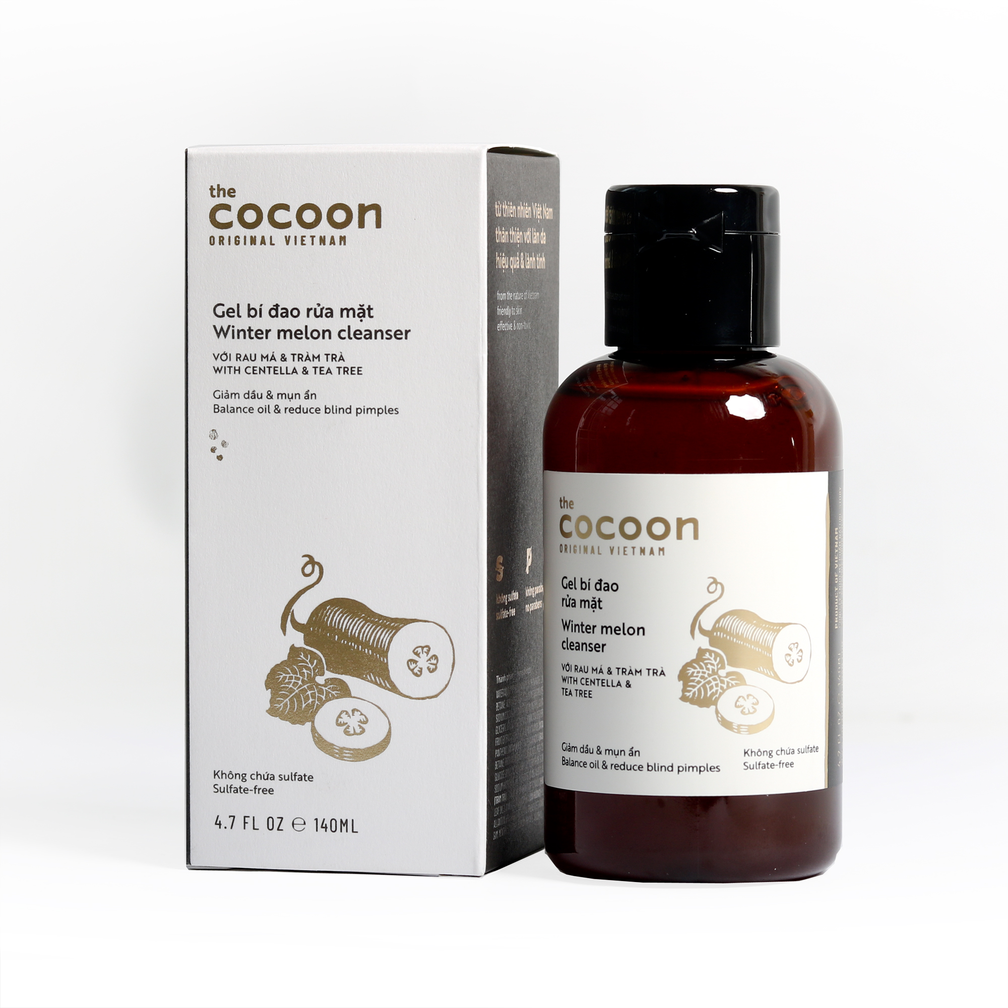 Combo Gel bí đao rửa mặt Cocoon 140ml + Nước bí đao cân bằng da Cocoon 140ml + Son dưỡng môi Cocoon 5g