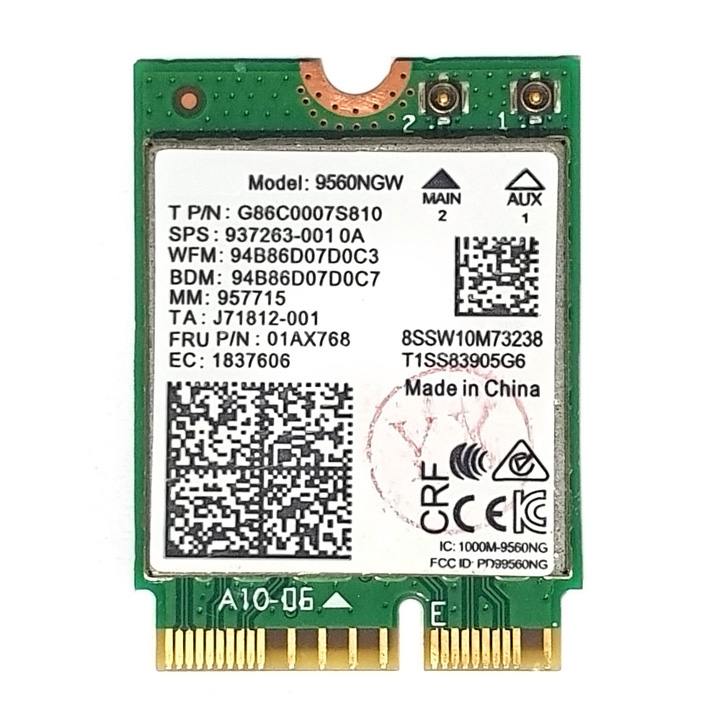 Card wifi 9560NGW chuẩn AC MU-MIMO 1.73Gbps tích hợp bluetooth 5.0