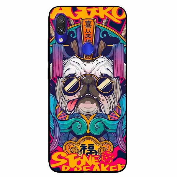Ốp lưng in cho Xiaomi Redmi Note 7 Mẫu Pulldog Kính Đen