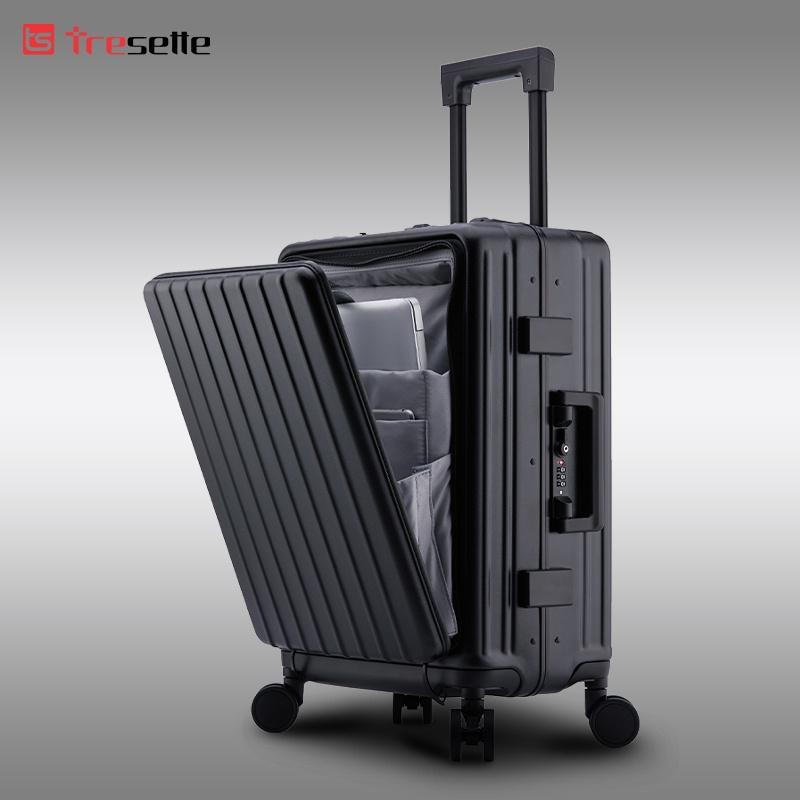 Vali khóa sập cao cấp nhập khẩu Hàn Quốc Tresette 2918 Có Ngăn Đựng Latop Cổng Sạc USB