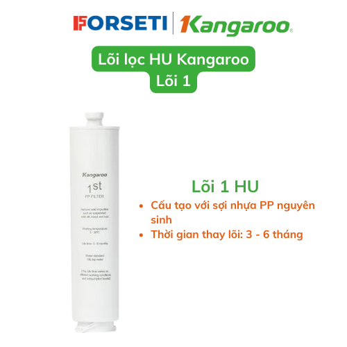 Bộ Lõi Lọc 123 Kg100Hu, Kg100Hu Dành Cho Các Máy Kangaroo Kg100Hu, Kg100Hu, Kg100Med, Kg100Eed, Kg - Y1Med - Hàng Chính Hãng - Lõi Số 1 - Pp5Mu