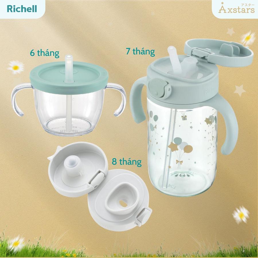 Combo tập uống AXSTARS Richell Nhật Bản chống sặc cho bé từ 6 tháng trở lên | Baby