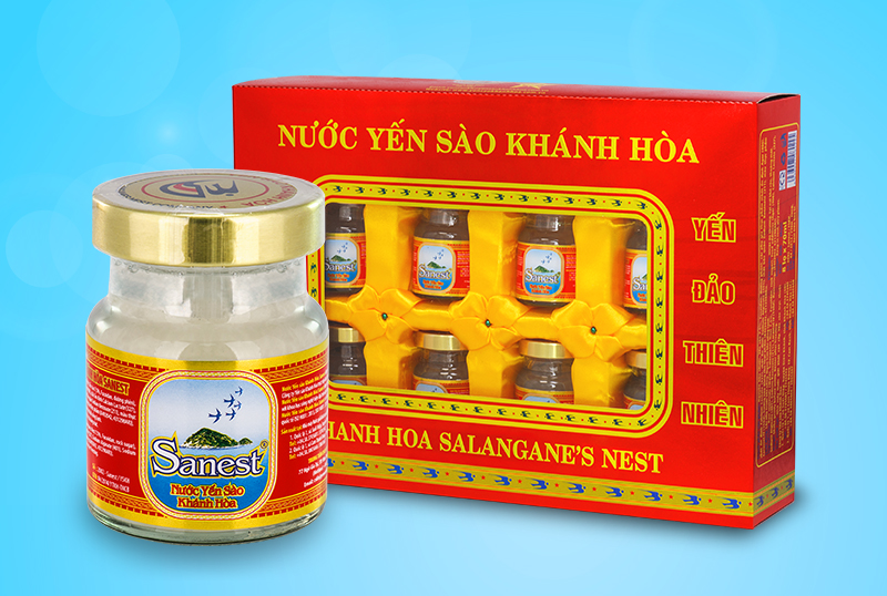 NƯỚC YẾN SÀO KHÁNH HÒA SANEST LỌ 70ML, HỘP 8 LỌ