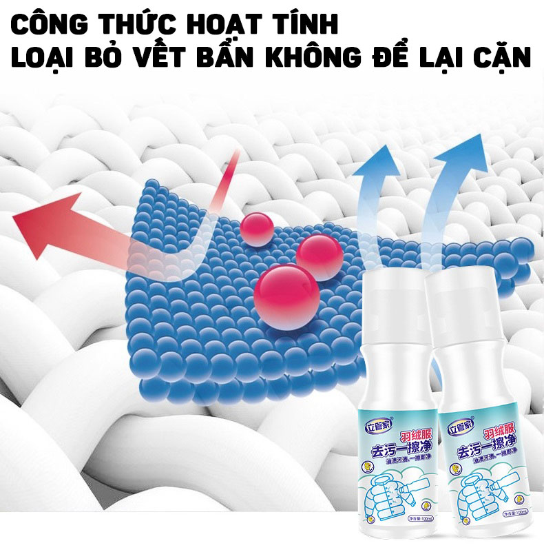 (100ml) Chai Xịt Bọt Tẩy Vết Bẩn Cho Quần Áo, Áo Phao, Áo Khoác