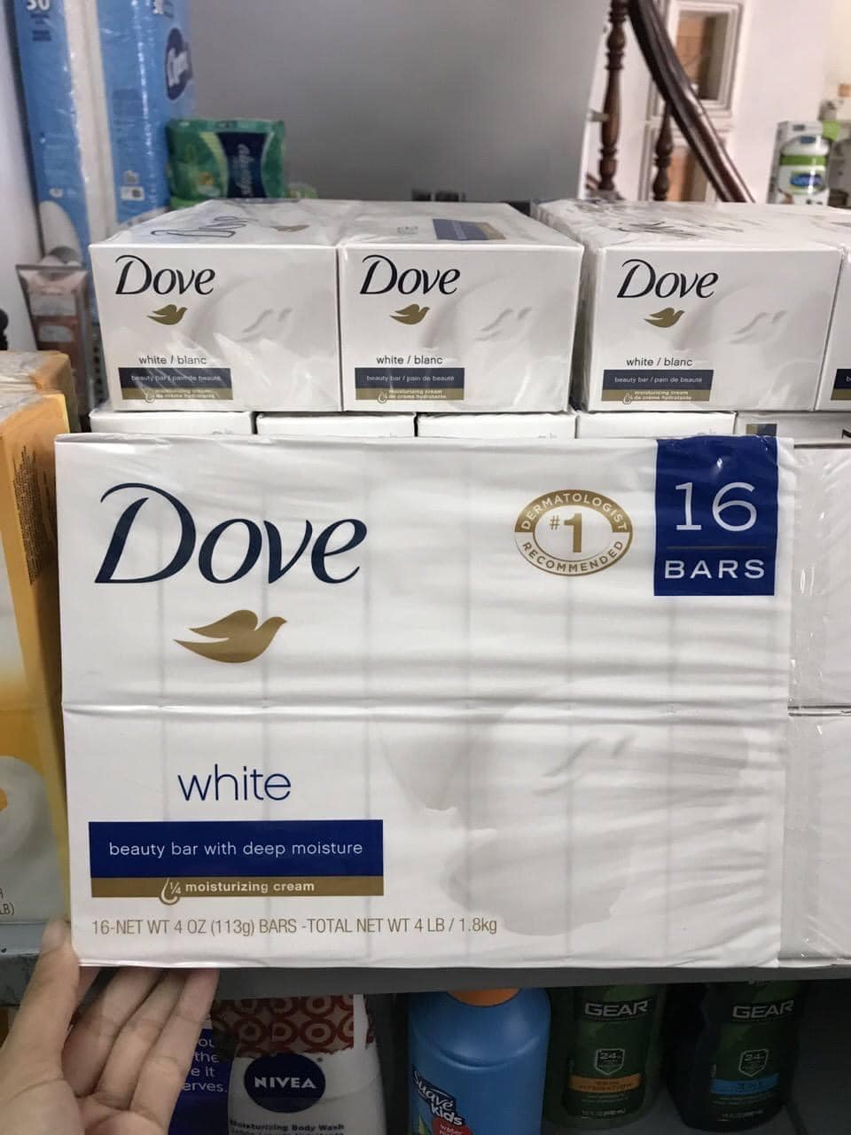 2 Bánh Xà phòng cục Dove Mỹ White Beauty 106g dưỡng trắng da