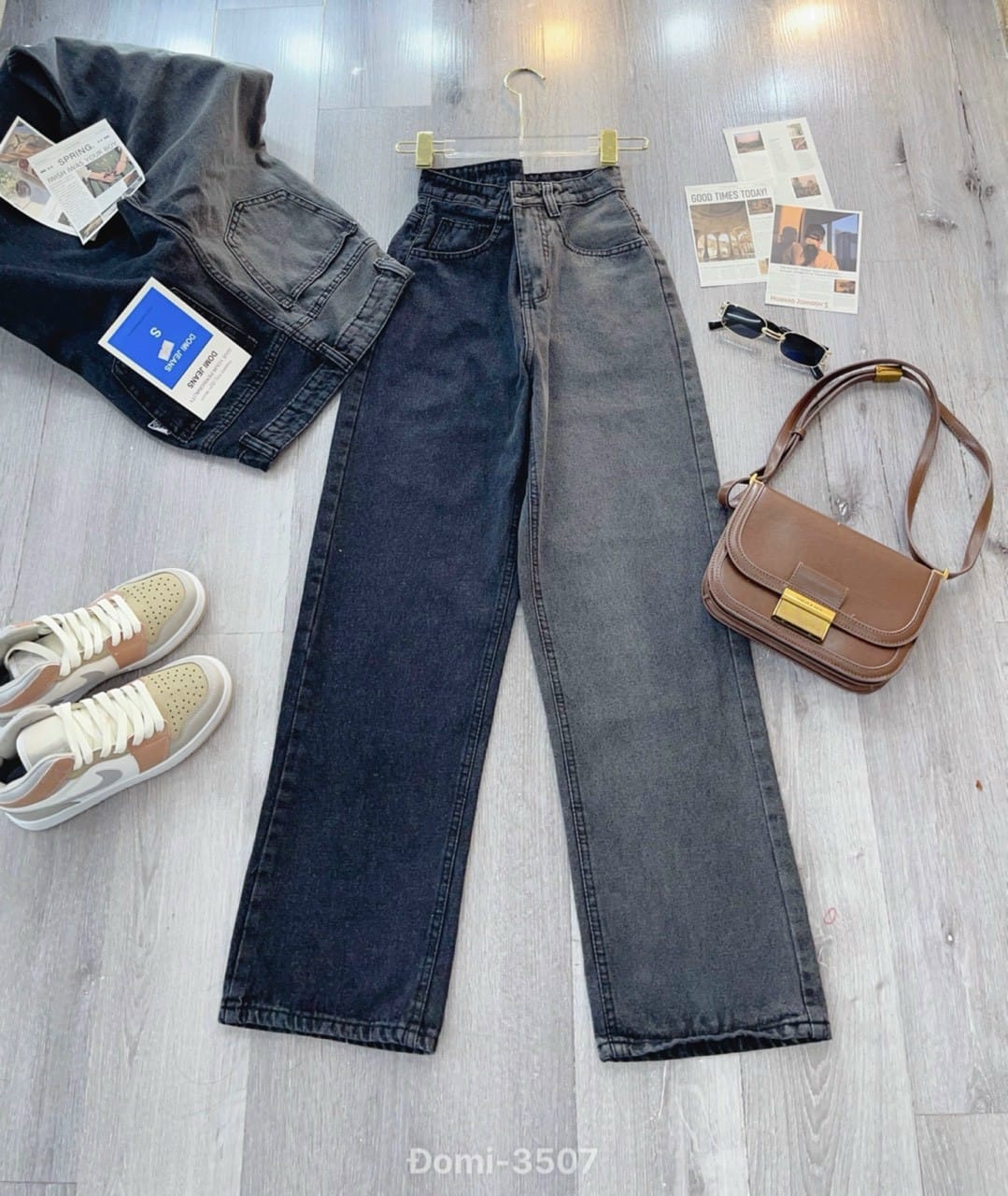 QUẦN JEAN NỮ BAGGY JEAN ỐNG SUÔNG 2 MÀU THỜI TRANG