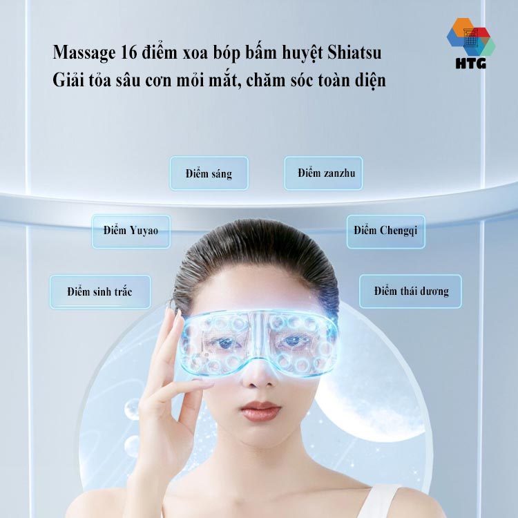 Máy Massage Mắt Jeeback E9, Phiên Bản Thanh Lịch, Massage Bấm Huyệt đa điểm, kết nối bluetooth, thiết kế tầm nhìn, hàng chính hãng