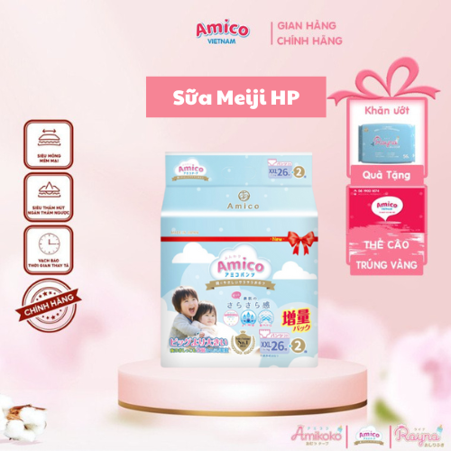 Bỉm - Tã quần Amico size XXL 26 + 2 miếng (Cho bé ≥15kg)