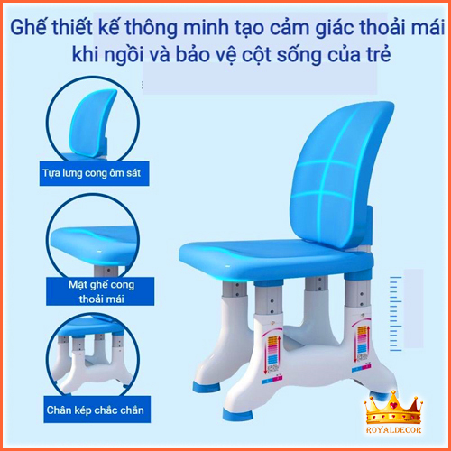 Bàn Học Sinh Đa Năng Thông Minh Phù Hợp Bé 3-15 Tuổi Điều Chỉnh Được Cao Thấp, Độ Nghiêng Của Mặt Bàn - Có 2 Màu