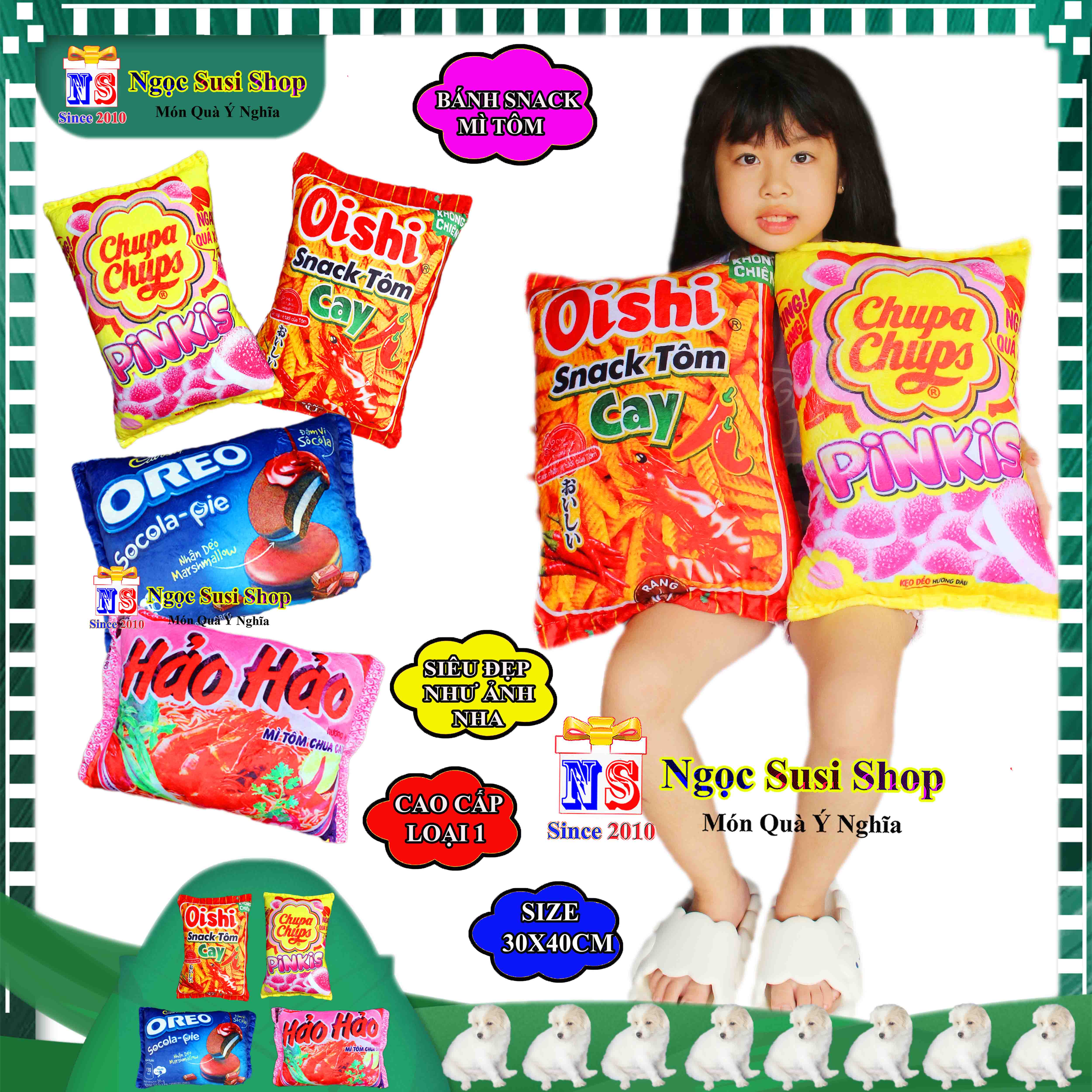 THÚ BÔNG HÌNH GÓI MÌ BÁNH SNACK 3D DÙNG ÔM NGỦ QUÀ TẶNG TRANG TRÍ MẪU MỚI RẤT ĐẸP - GIAO NGẪU NHIÊN MẪU