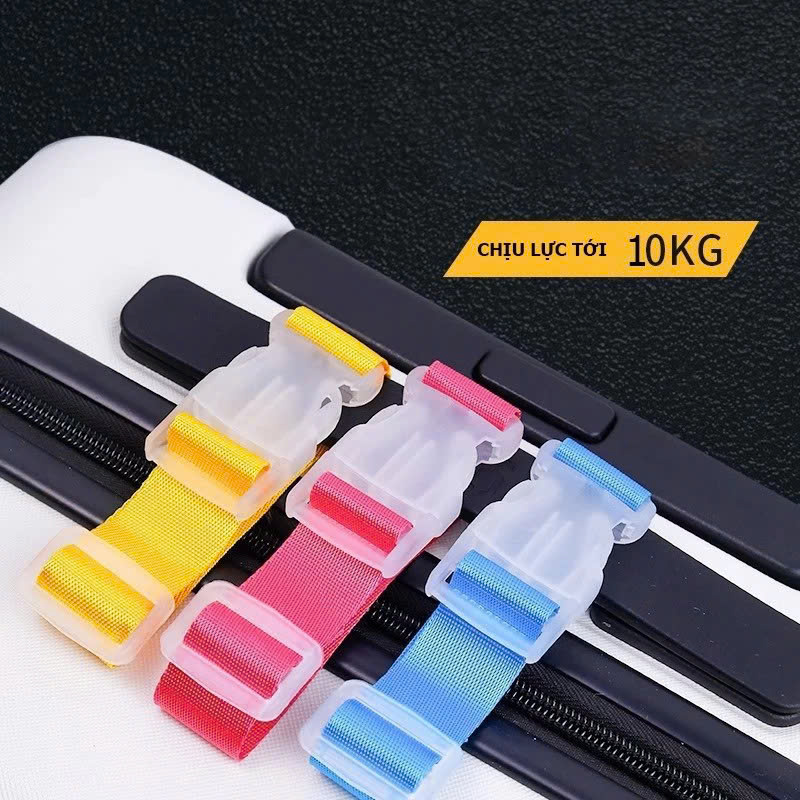 Dây Đai Buộc Khóa Hành Lý Vali Treo Balo Túi Xách Giỏ Cặp Đi Máy Bay Du Lịch Dã Ngoại Picnic Cắm Trại - Giao Màu Ngẫu Nhiên
