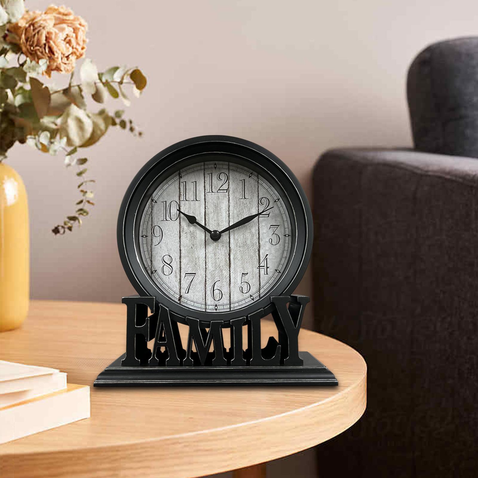 2x Round Table Clock Decorative Silent Kitchen Decor