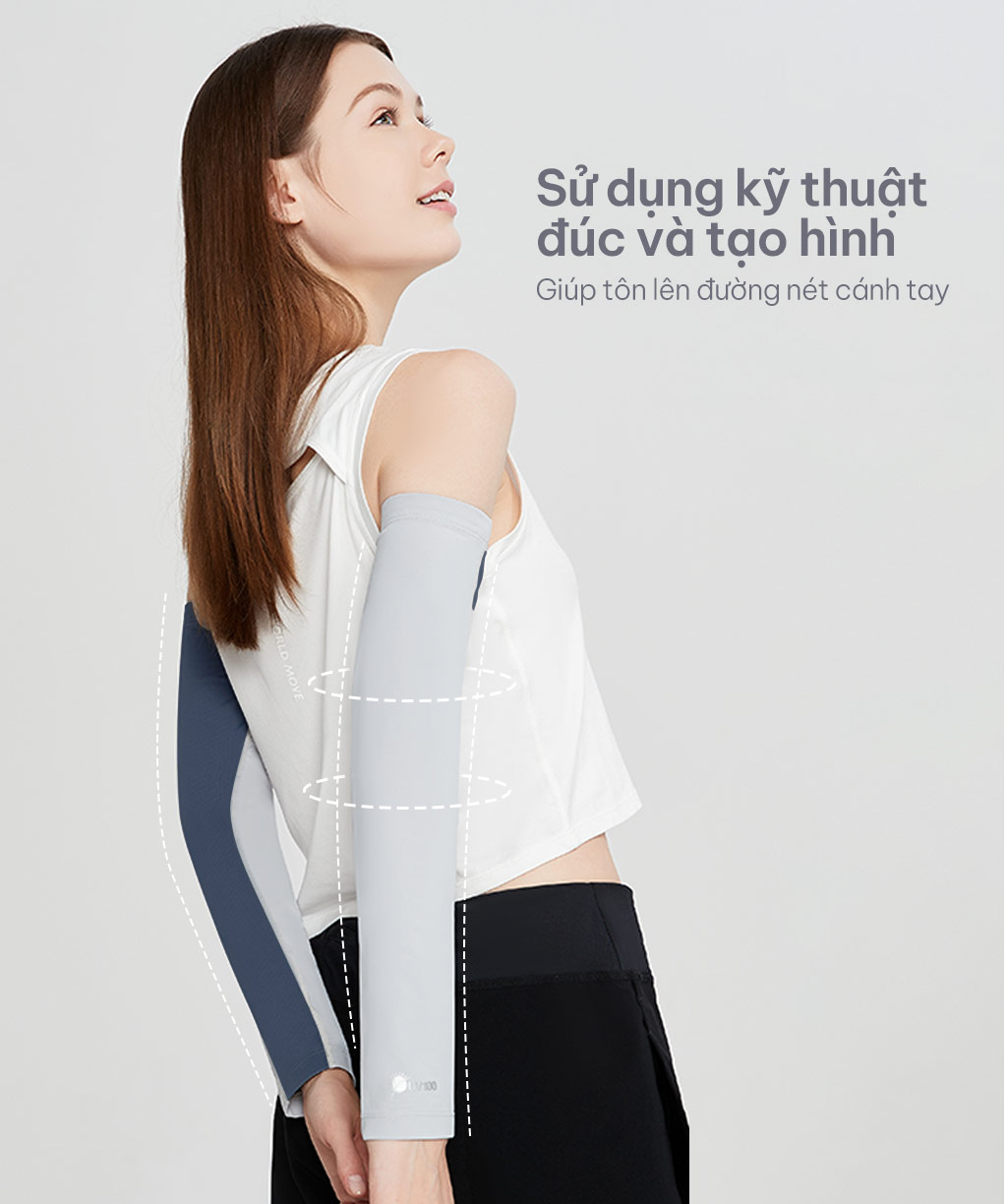Ống Tay Chống Nắng Unisex Apex Cool UV100 KA23310 Chống Muỗi