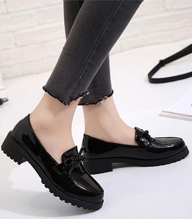 Giày lười nữ đính nơ đế dr C116