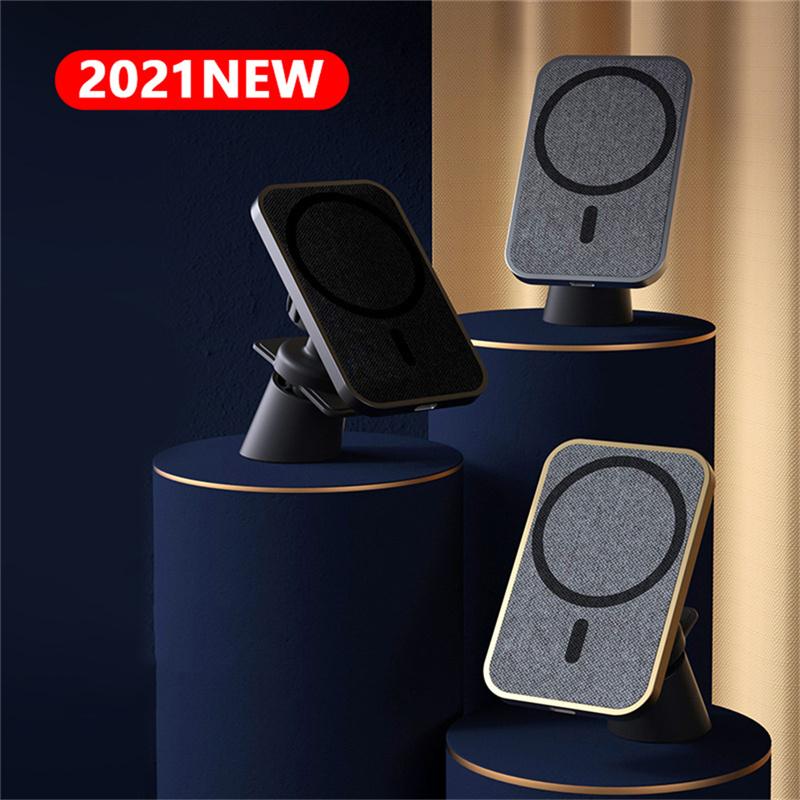 Giá đỡ xe hơi từ tính 15W Bộ sạc không dây nhanh Máy tính giữ điện thoại di động cho iPhone 13 12 Pro Max Wireless sạc