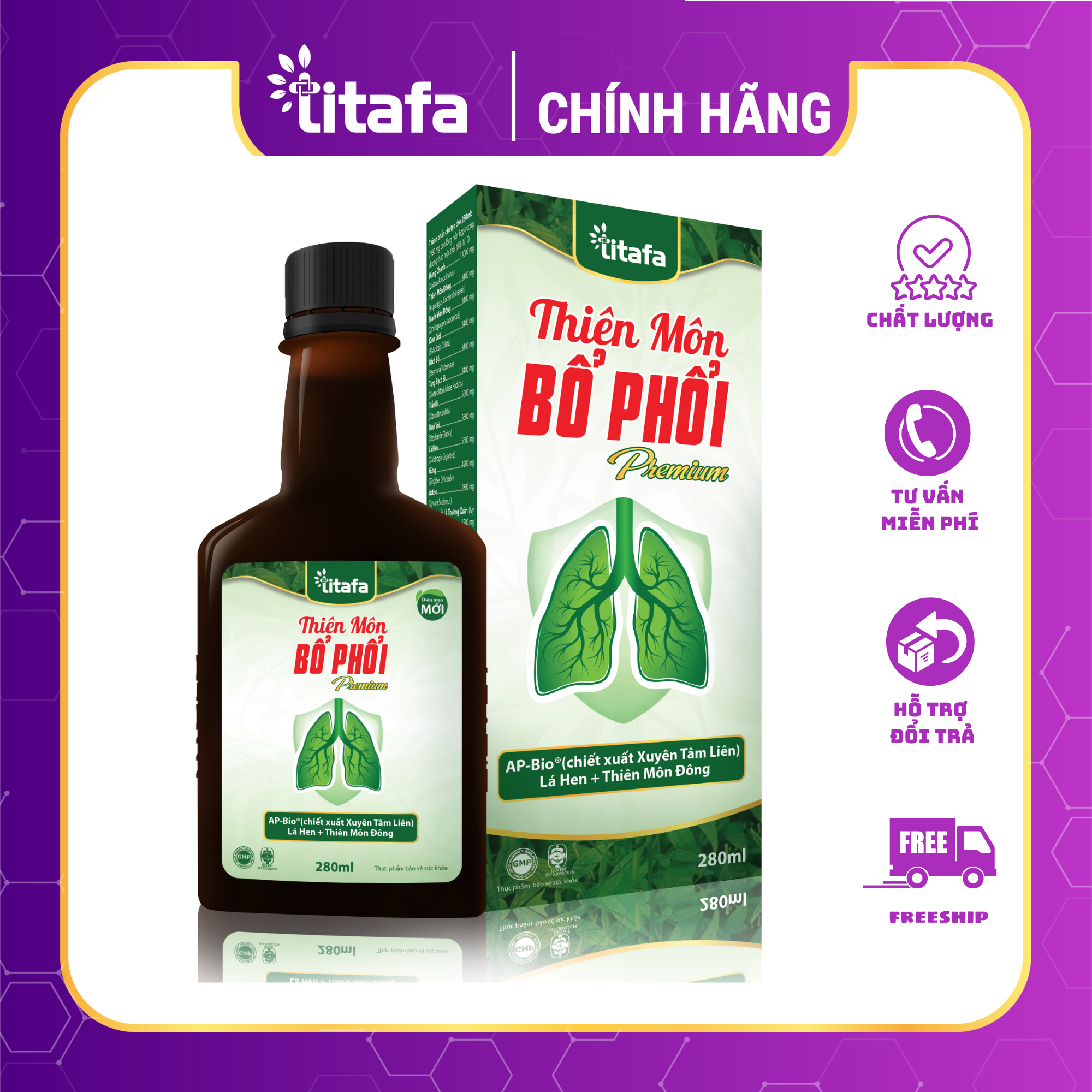 - Hỗ trợ bổ phổi, giảm ho, giảm đờm, khản tiếng do viêm họng, viêm phế quản.