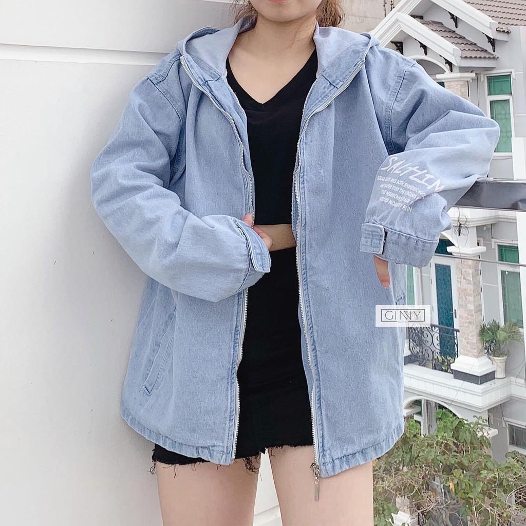 Áo Khoác Chống Nắng Jean TK Unisex Nam Nữ | Form Bigsize Thoải Mái | Chất Dày Dặn | Có Nón Rộng | Khoá Kéo