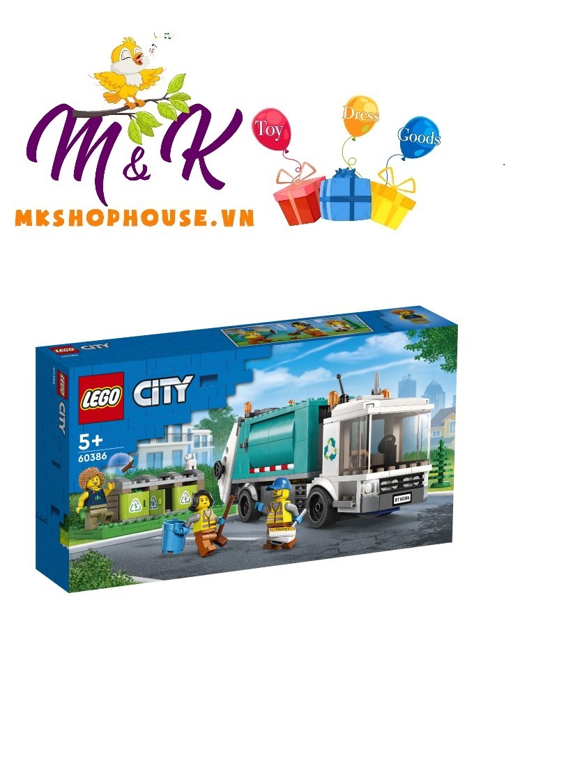 LEGO City 60386 Xe Rác Tái Chế (261 Chi Tiết)