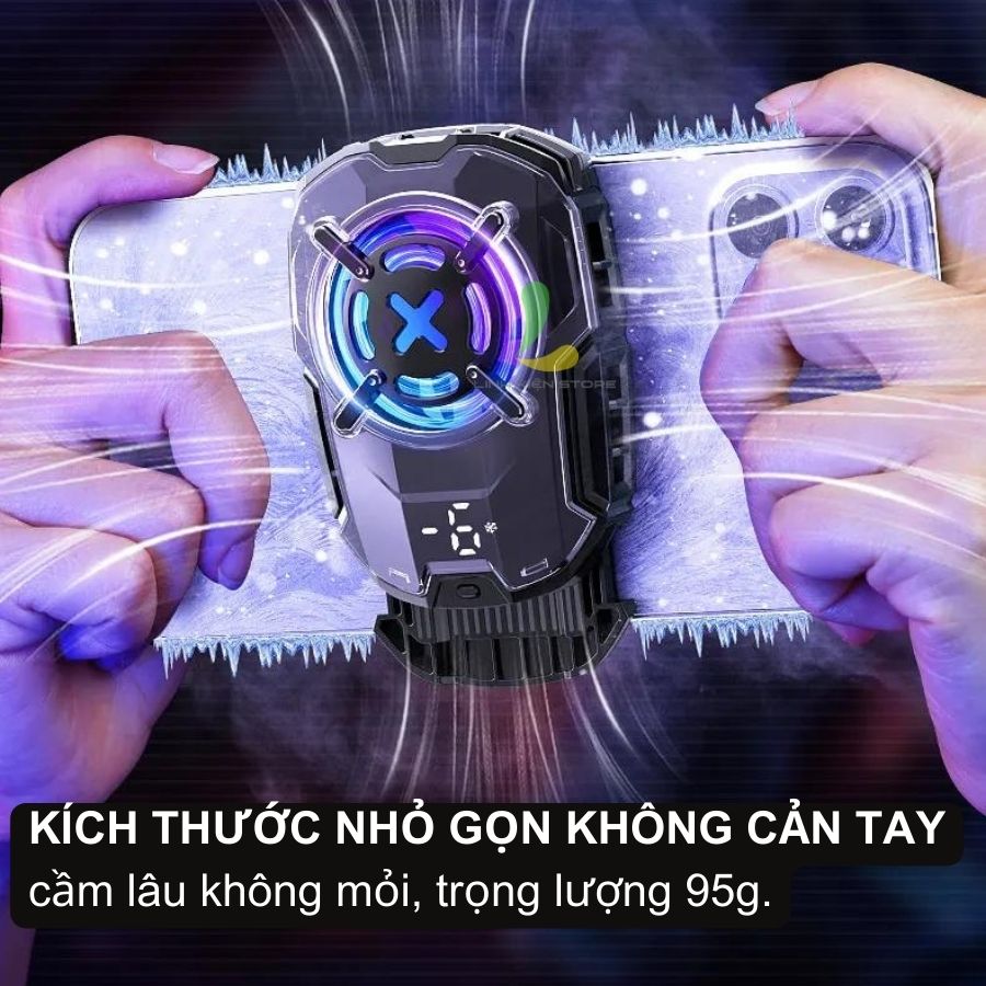 Quạt tản nhiệt điện thoại Memo DL16 sò lạnh - Quạt gaming hạ nhiệt công suất 27W có led RGB công nghệ AI - Hàng nhập khẩu