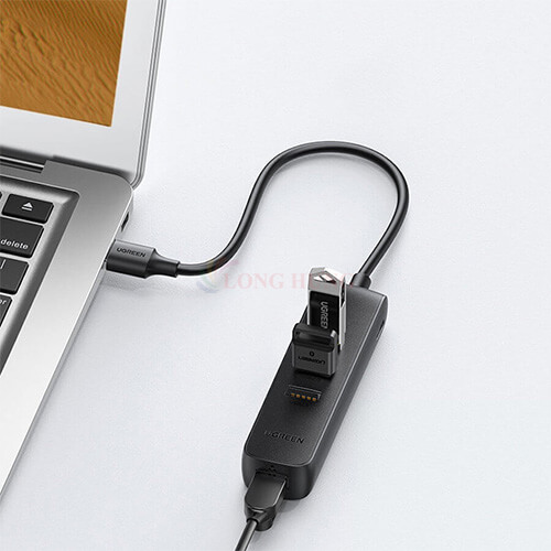 Cổng chuyển đổi Ugreen 4-in-1 USB 2.0 Hub with Ethernet Adapter CM416 20984 - Hàng chính hãng