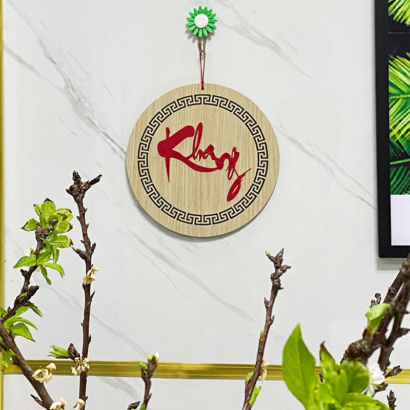 Chữ Khang Thư Pháp - Bảng Gỗ Decor - Trang Trí Nhà Cửa - Tết