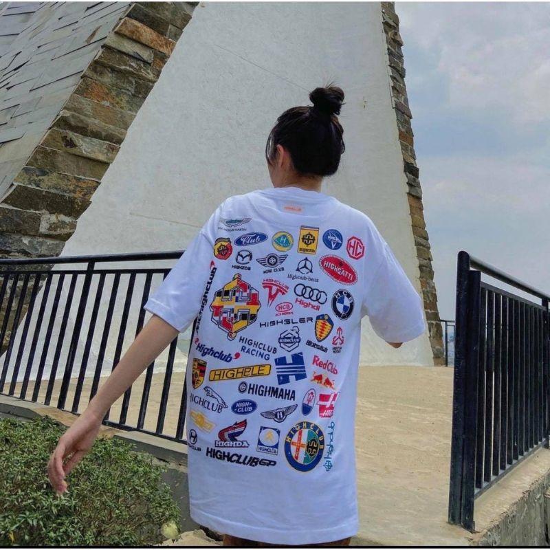 Áo thun unisex tay lỡ Highclub Racing Labels Tee đầy đủ tag cổ tag tay - Hany shop