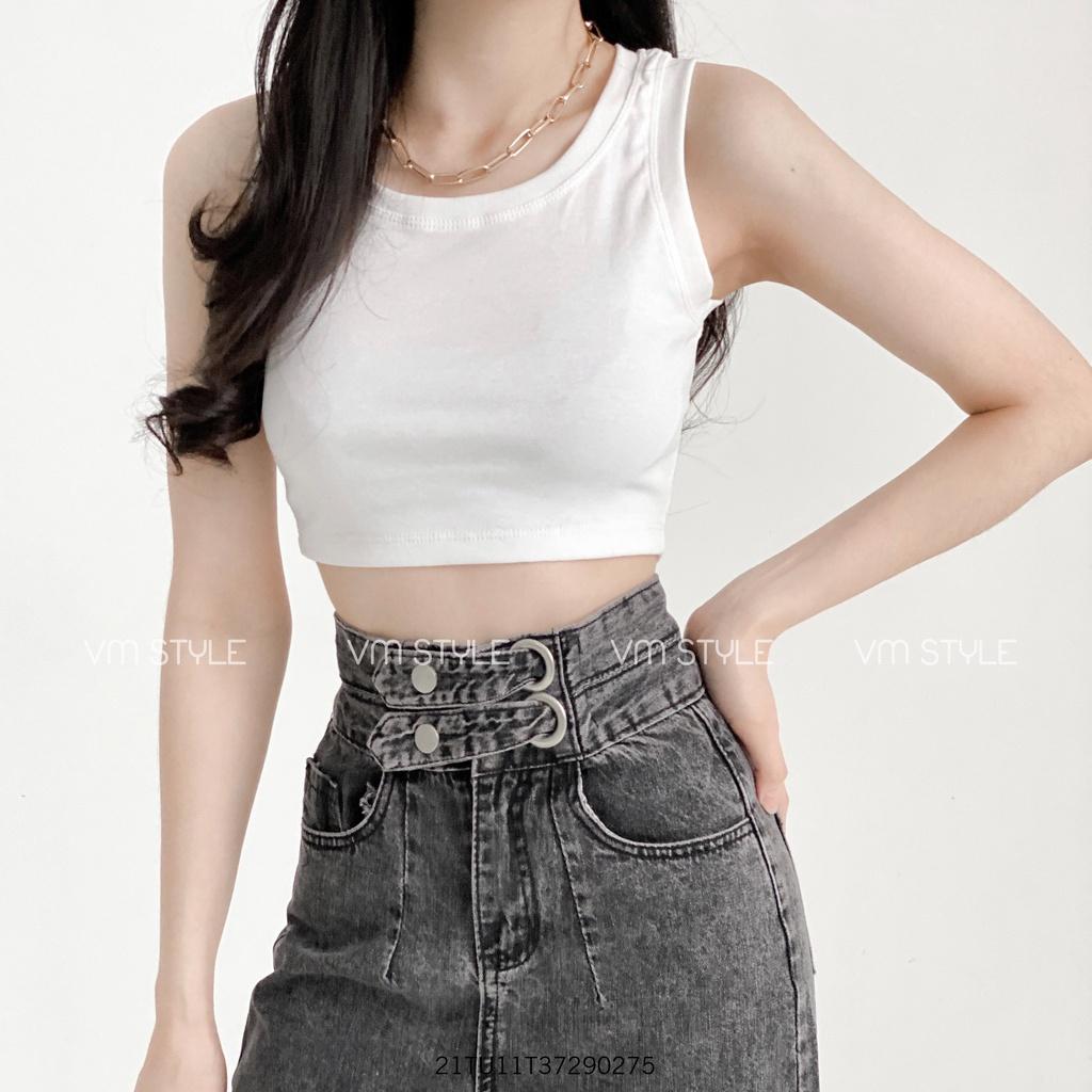 Áo thun sát nách trơn croptop trẻ trung, năng động thời trang ulzzang Hàn Quốc VM STYLE 21TU11T372902