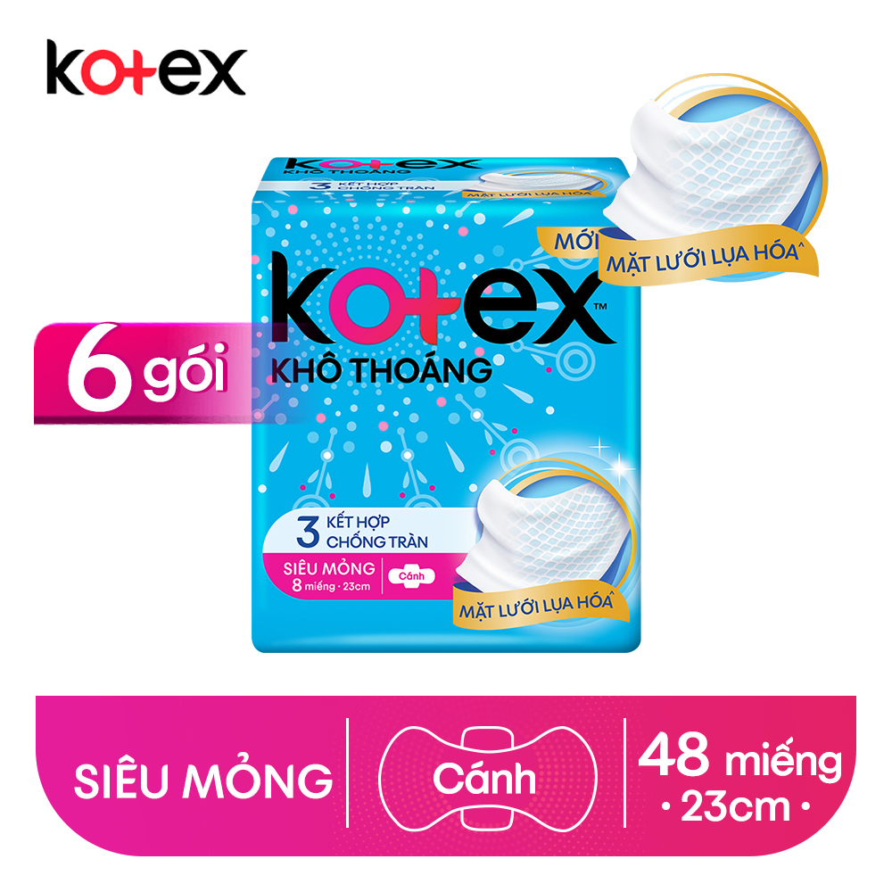 Combo 6 bvs Kotex Style khô thoáng 8 miếng