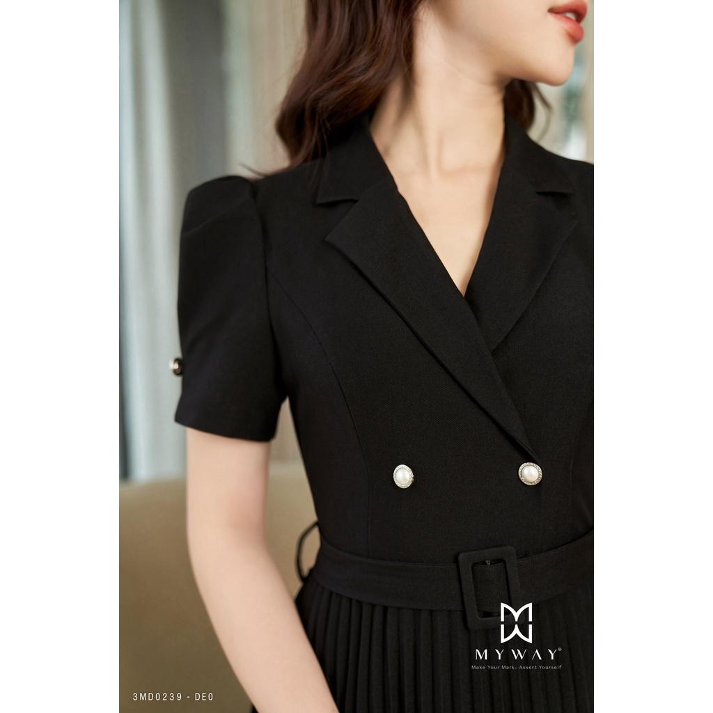 Đầm Nữ Công Sở MY WAY Phối dập Ly Sang Trọng 3MD0239