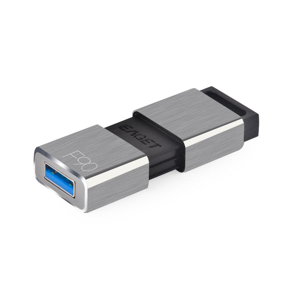 Ổ đĩa EAGET F90 Metal U Disk 64GB flash di động USB3.0 Tốc độ cao có thể thu vào Business U Disk cho máy tính xách tay PC