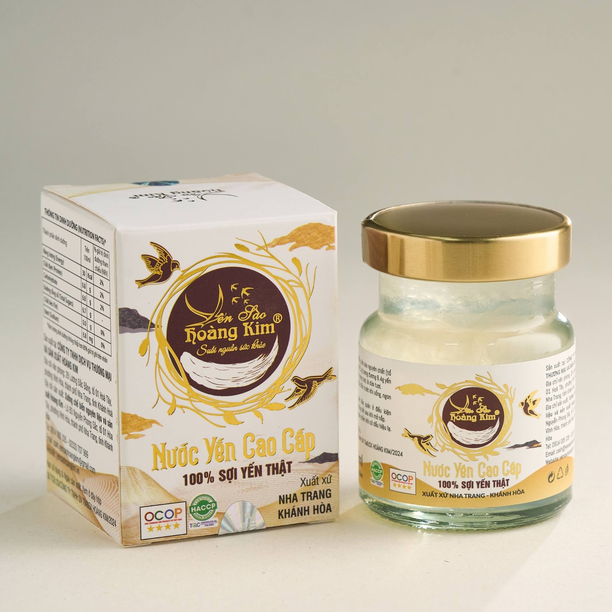 combo 10 hũ Nước yến cao cấp 1g yến khô nguyên chất chưng tiệt trùng Yến sào Hoàng Kim hộp 1 hũ x70ml