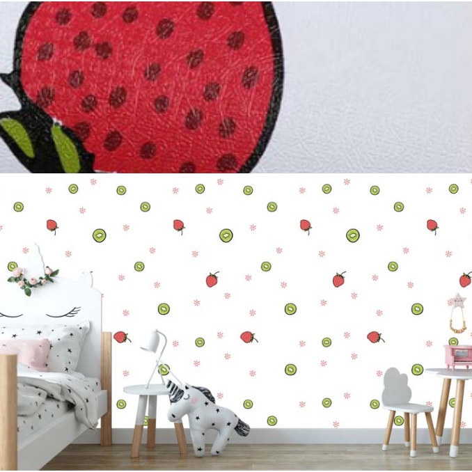 Combo 10 mét giấy dán tường, decal dán tường trang trí nhà cửa KIWI TRẮNG khổ 45cm