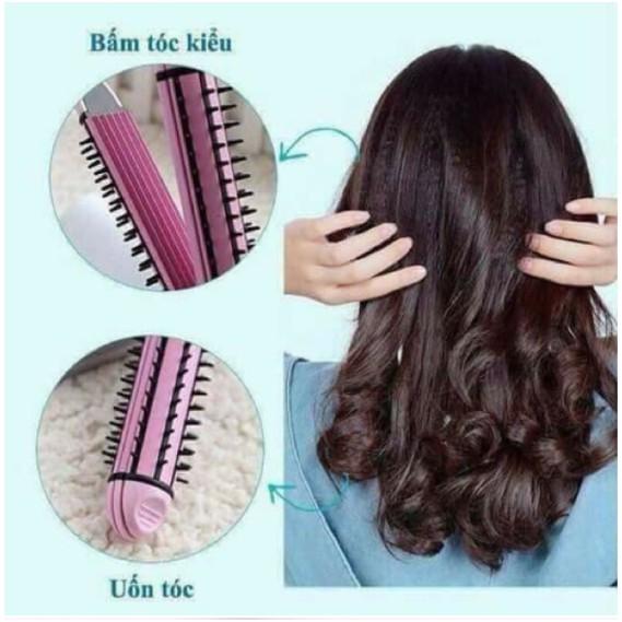 Lược điện đa năng 3 in 1 chức năng làm xoăn, uốn phồng, sấy cụp, Máy làm tóc nova 3 in1