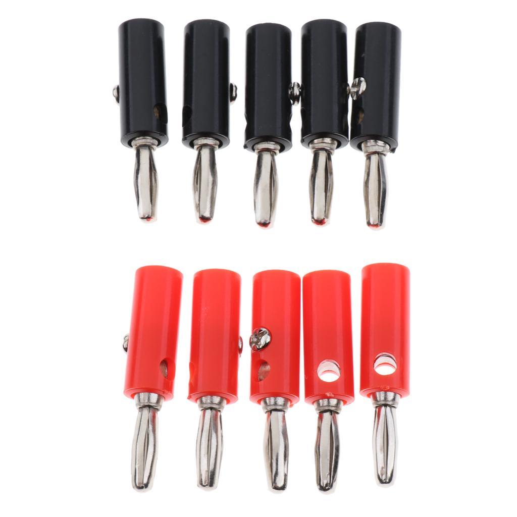 10 Pcs 4mm Audio Speaker Wire Cable Connector Adapter Screw Banana Plug