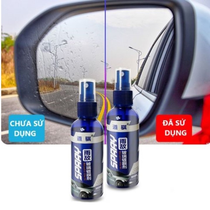 Chai xịt nano chống thấm nước kính, gương chiếu hậu cho xe ô tô xóa tan nổi lo gương mờ khi đi trời mưa