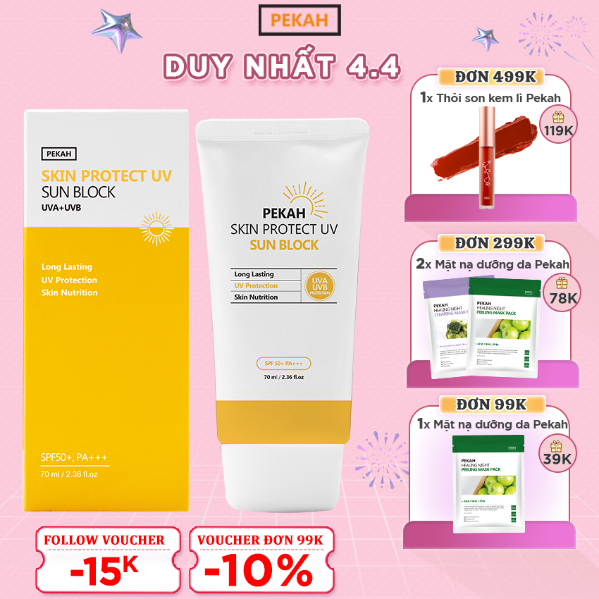 Kem Chống Nắng Vật Lí Dưỡng Trắng PEKAH SKIN PROTECT UV SUN BLOCK